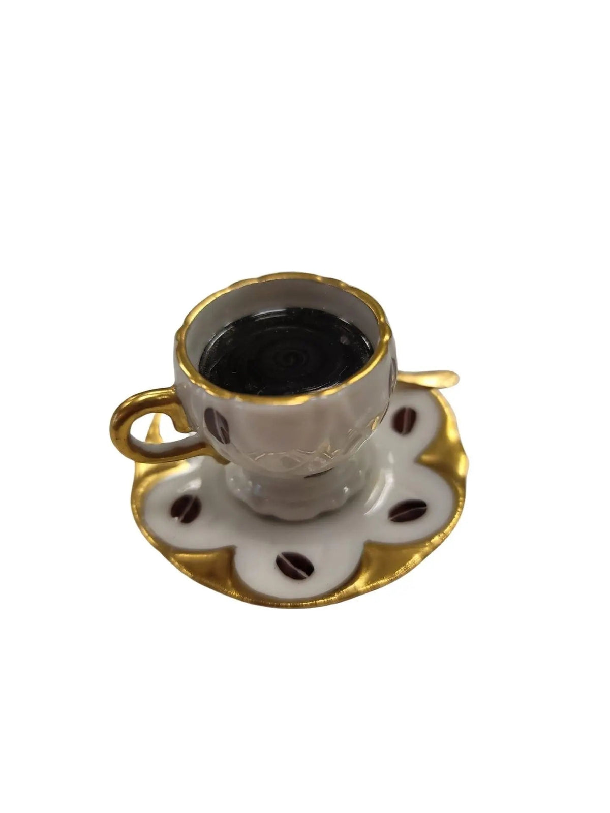 Every brushstroke by hand on the Cup of Coffee Cafe Limoges box from France