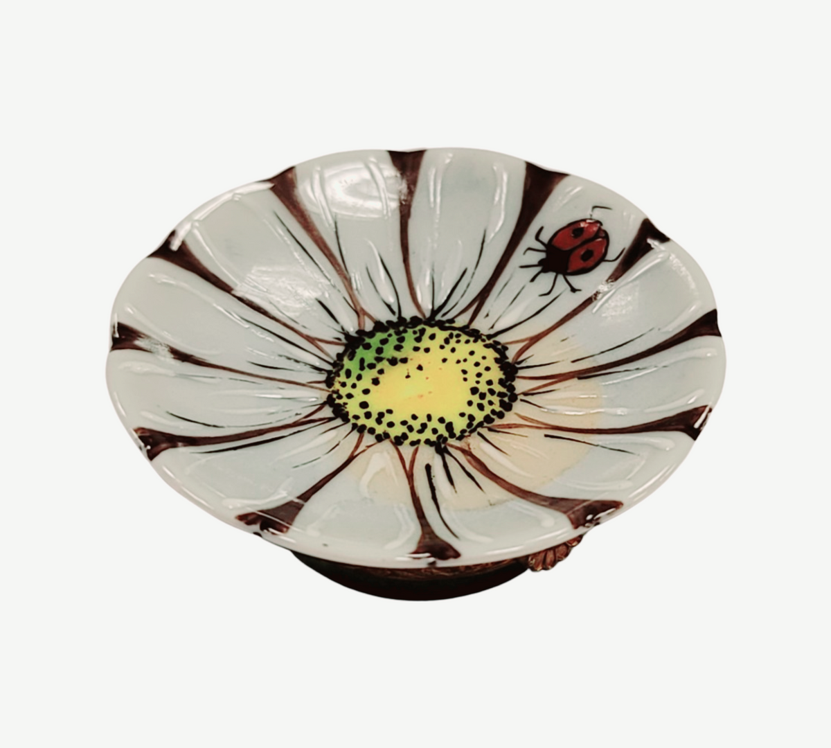 Daisy Flower w Lady Bug Limoges Box Figurine for Collectors, view 3