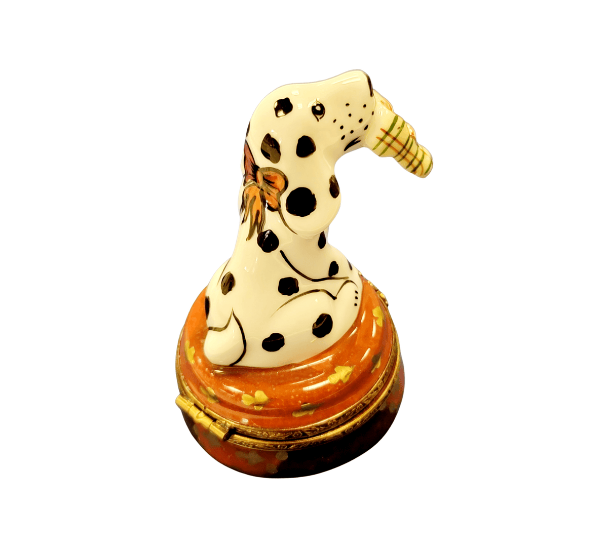 A thoughtful gift for Francophiles: the Dalmation Dog with Slippers Limoges box