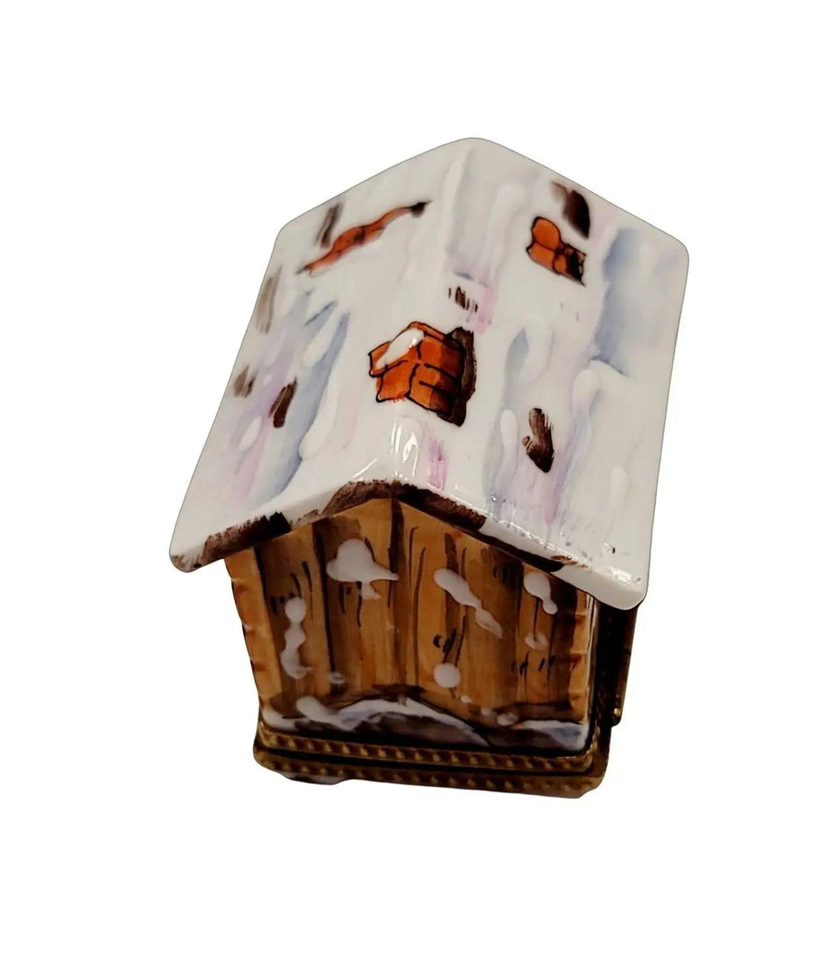 Dalmation Dog in Winter Dog House Limoges Box Figurine, view 6
