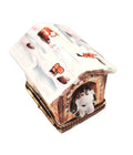 Dalmation Dog in Winter Dog House Limoges Box Figurine, a hand-painted Limoges porcelain gift