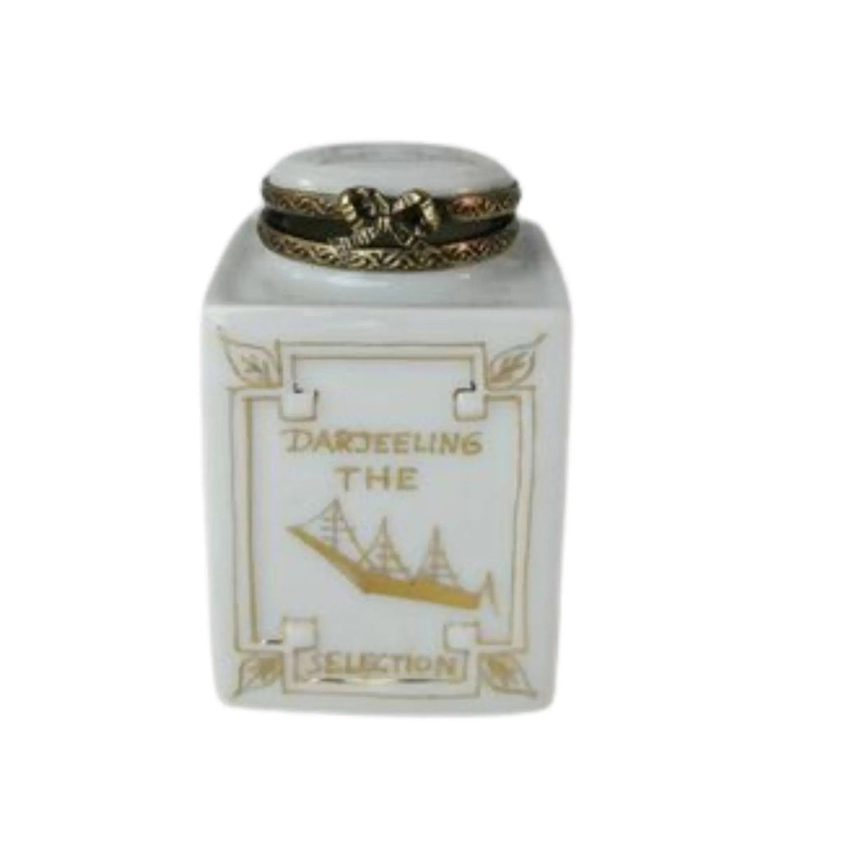 Limoges Boutique presents the Darjeeling Tea Can, a genuine Limoges box painted by hand in France