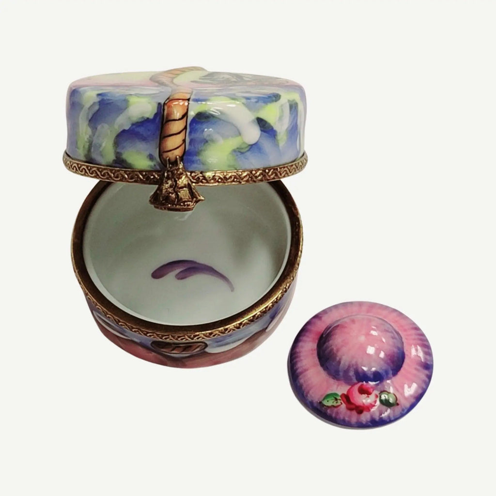 Underside of the Designer Hat: Ship Hat Inside Limoges box with the maker's marks collectors look for