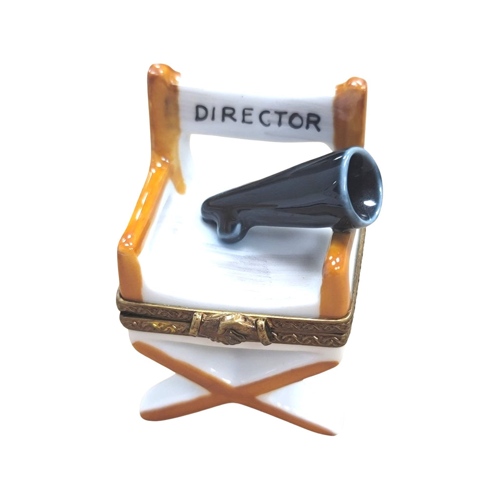 Director's Chair Limoges Box for Film Lovers, a hand-painted Limoges porcelain gift