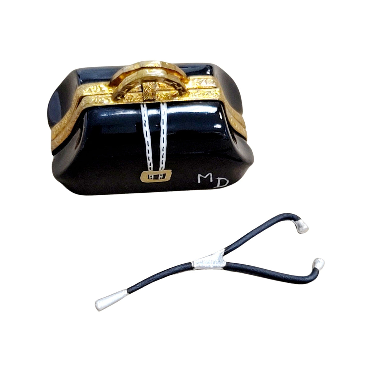 Fine French craftsmanship on the Doctor Bag Medical Limoges box, painted by hand