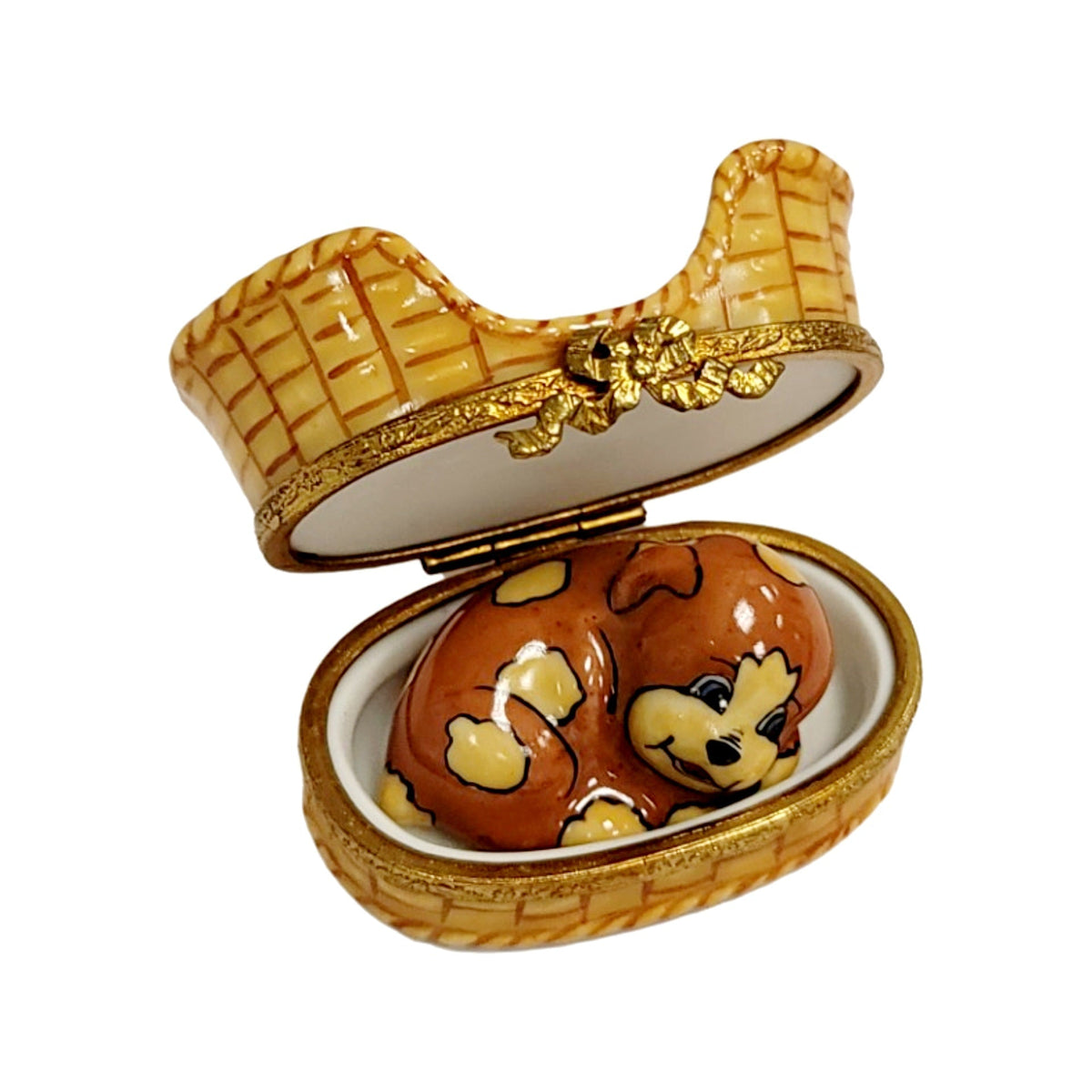 Dog in Brown Basket Decor for Pet Lovers, view 2