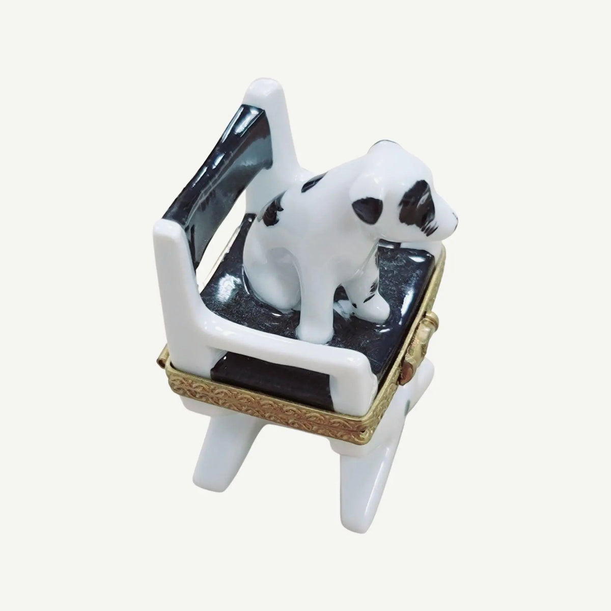 Gift idea for someone who loves France: Dog on Director Chair Limoges box