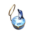 Dolphin Limoges Box Figurine for Ocean Lovers Gift, a hand-painted Limoges porcelain gift