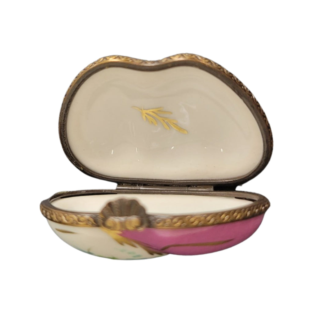 Double Pink Heart Limoges Porcelain Art Object, view 2