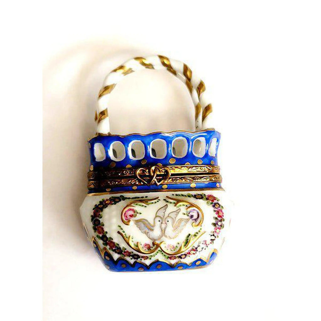 Doves on Basket 3Inch Traditional Porcelain Limoges Box, view 4