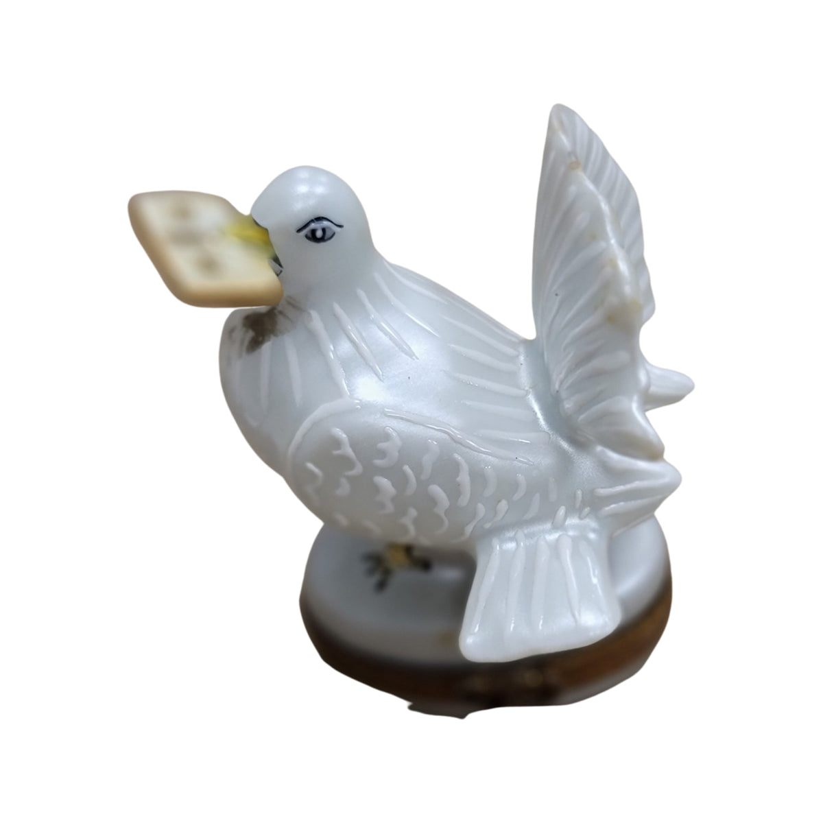 Every brushstroke by hand on the Doves with Letter Limoges box from France