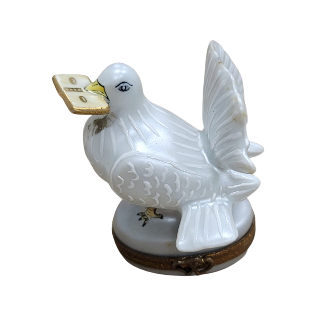 Doves W Letter Figurine Limoges Box, view 6