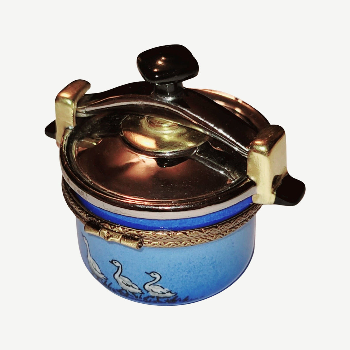 Ducks on Pressure Cooker Limoges Box Figurine, view 3