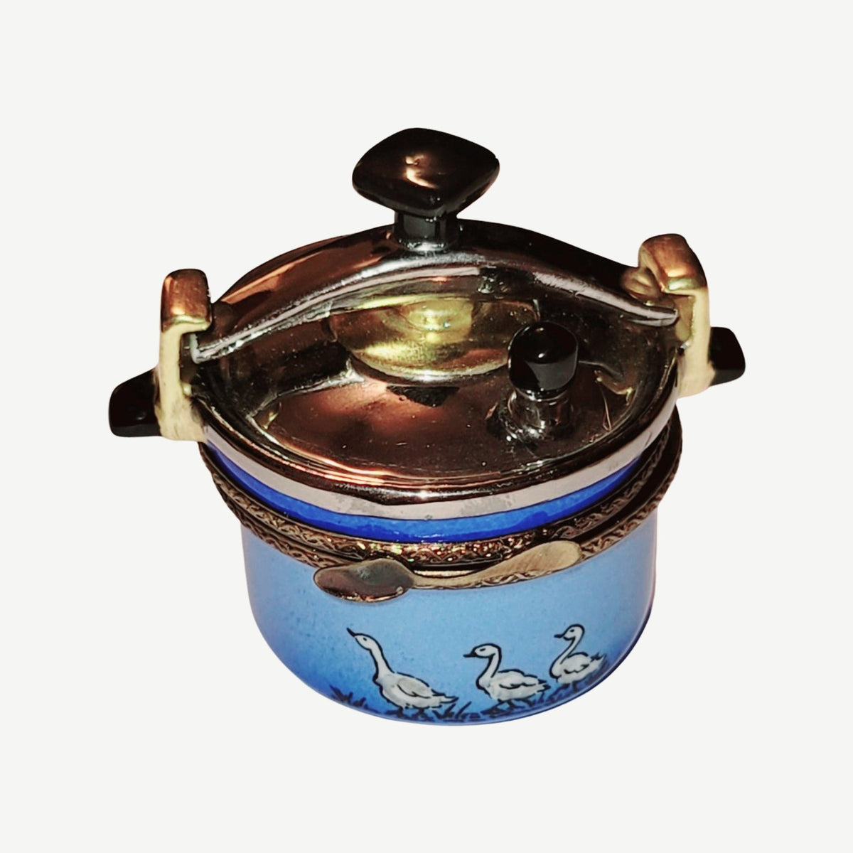 Ducks on Pressure Cooker Limoges Box Figurine, view 5