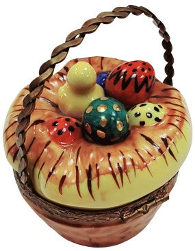 Easter Basket w Eggs Bird Limoges Box Figurine Gift, view 3