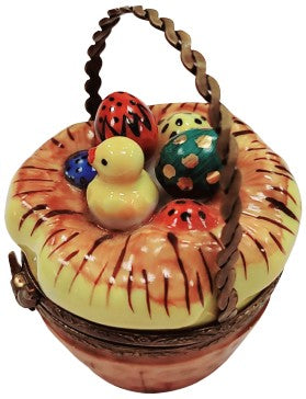 Easter Basket w Eggs Bird Limoges Box Figurine Gift, view 4