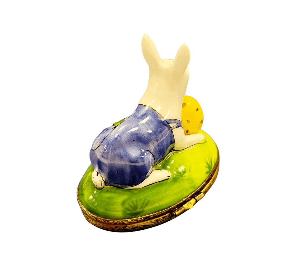 Rabbit with Removable Egg Easter Limoges Porcelain Art Object, view 5