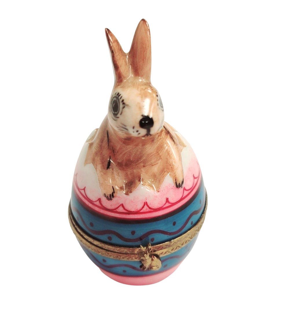 Genuine Easter Rabbit on Egg Limoges box painted by hand in France, from Limoges Boutique