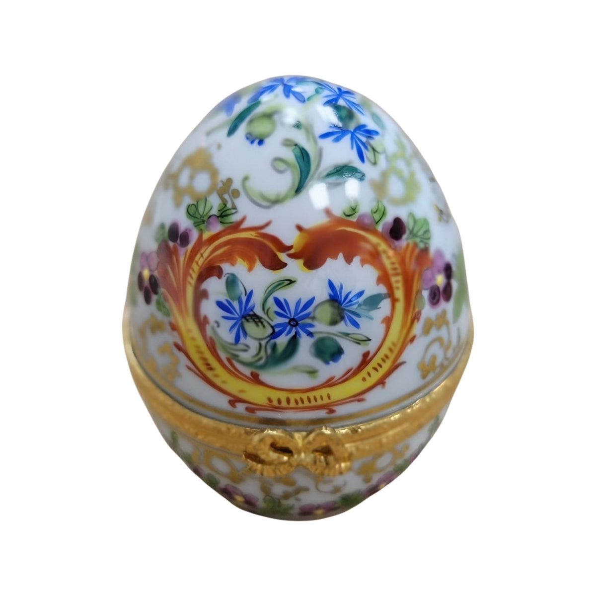 Elegant Painted Limoges Egg for Luxury Collectors, a hand-painted Limoges porcelain gift
