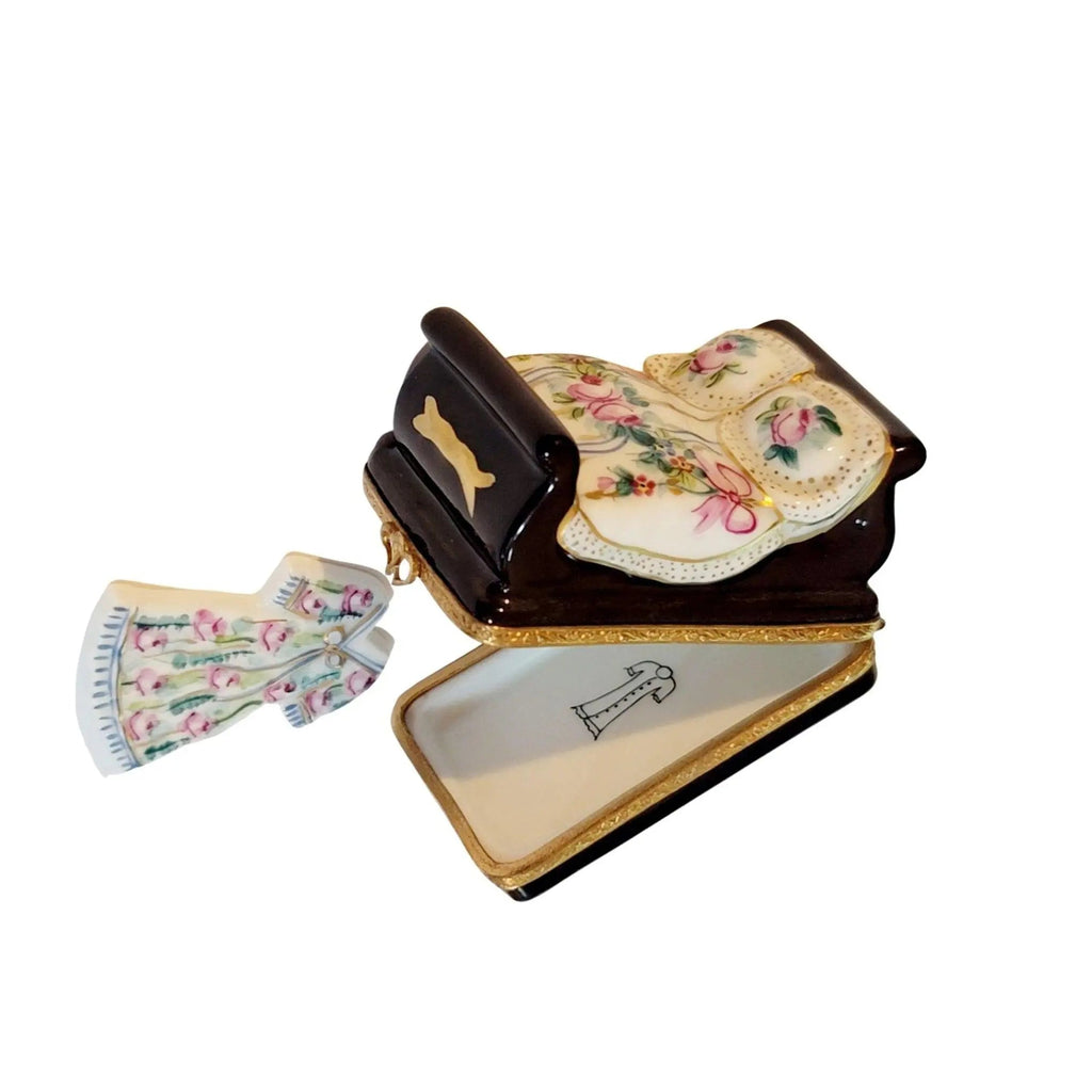 Beautiful Bed w Nightgown Bed Limoges Box Figurine, view 4