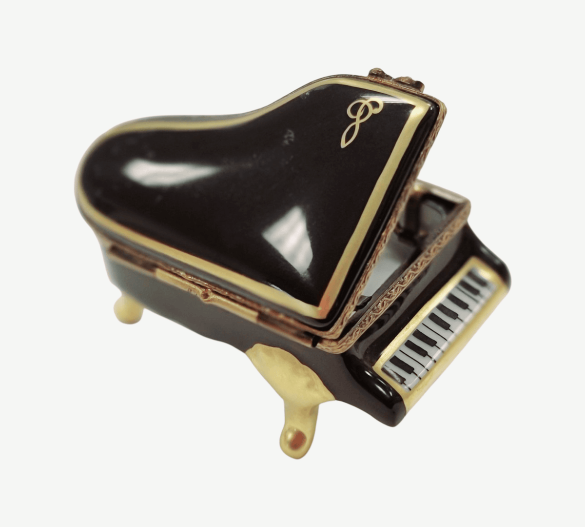 Limoges Boutique presents the Black Grand Piano, a genuine Limoges box painted by hand in France