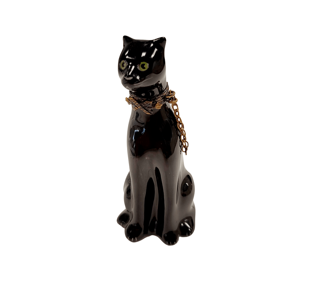 Black Panther Wild Animal Figurine, a hand-painted Limoges porcelain gift