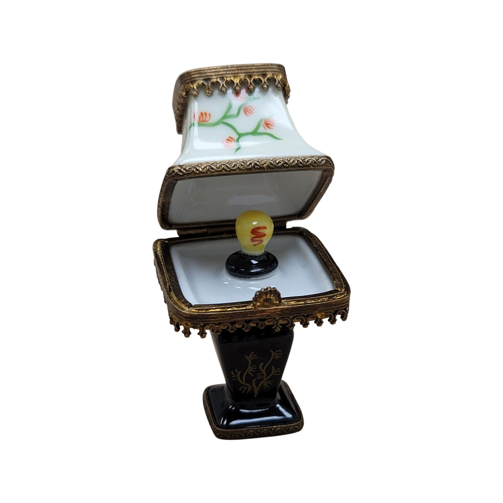 Black Table Lamp Lightbulb Limoges Box Figurine Gift, view 2
