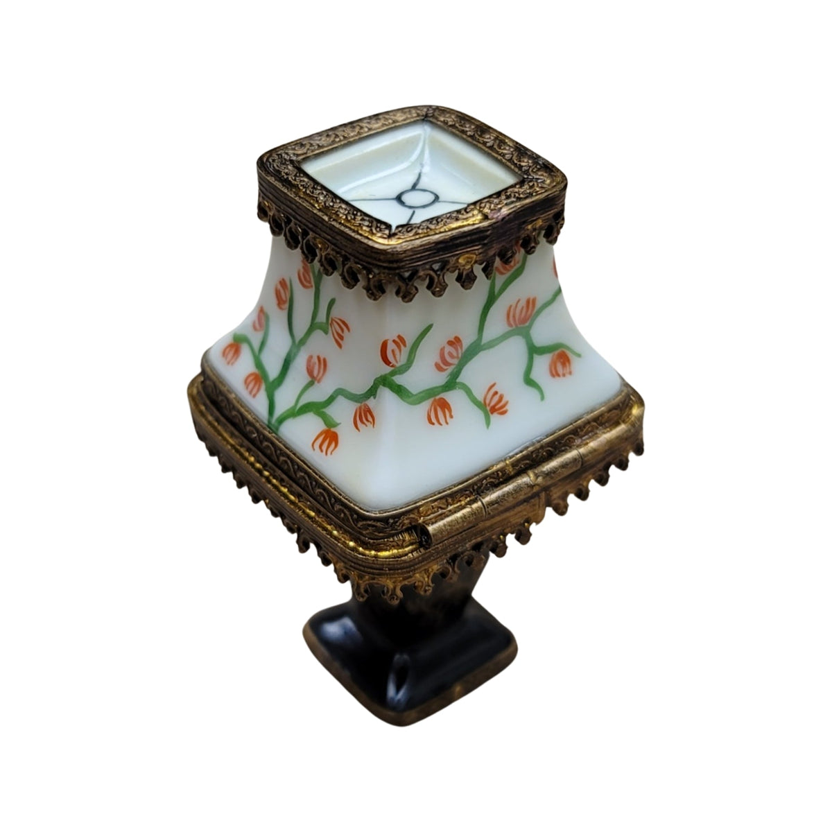 Black Table Lamp Lightbulb Limoges Box Figurine Gift, view 4