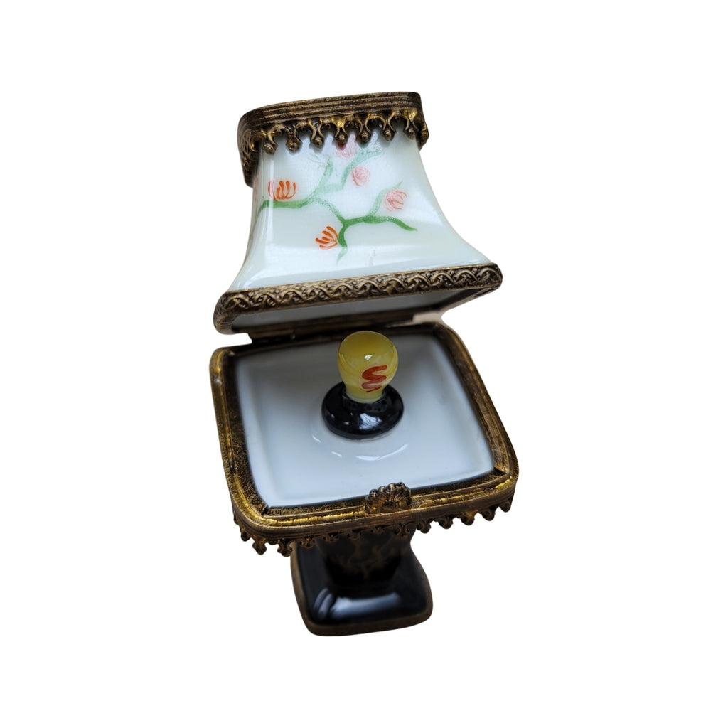 Black Table Lamp Lightbulb Limoges Box Figurine Gift, view 5