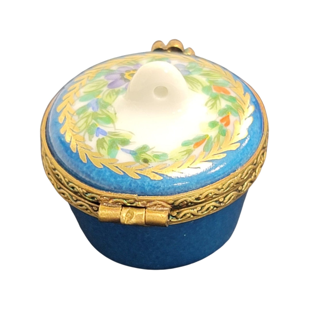 LT Blue Crown Top Limoges Porcelain Box, view 4