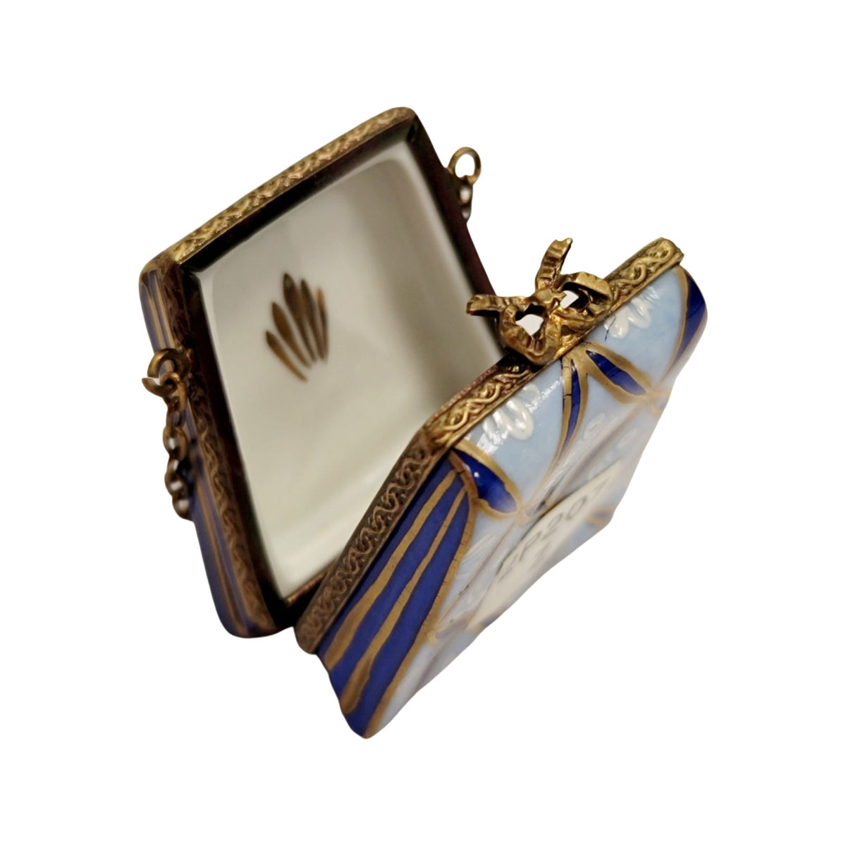 Blue Purse Limoges Box Figurine, view 2