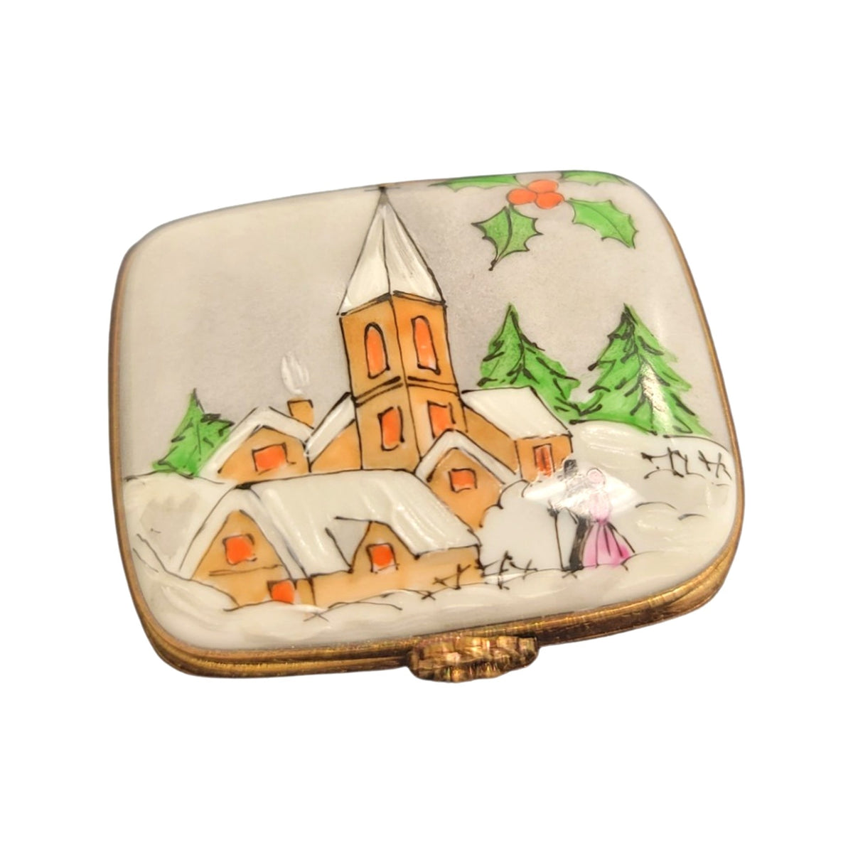 Rectangle Church Gift, a hand-painted Limoges porcelain gift