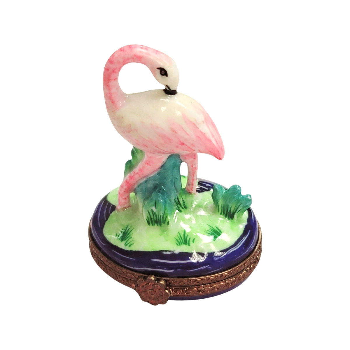 Elegant Flamingo Limoges Box for Collectors, a hand-painted Limoges porcelain gift