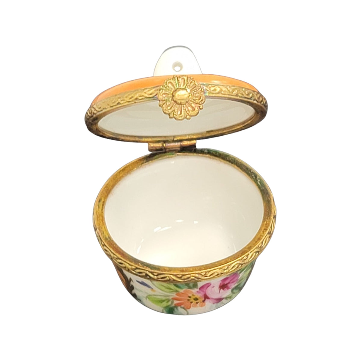 Orange Crown Top Limoges Porcelain Box Gift, view 2