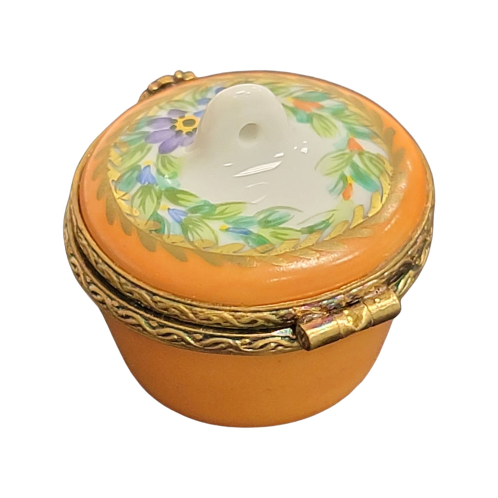 Orange Crown Top Limoges Porcelain Box Gift, view 3