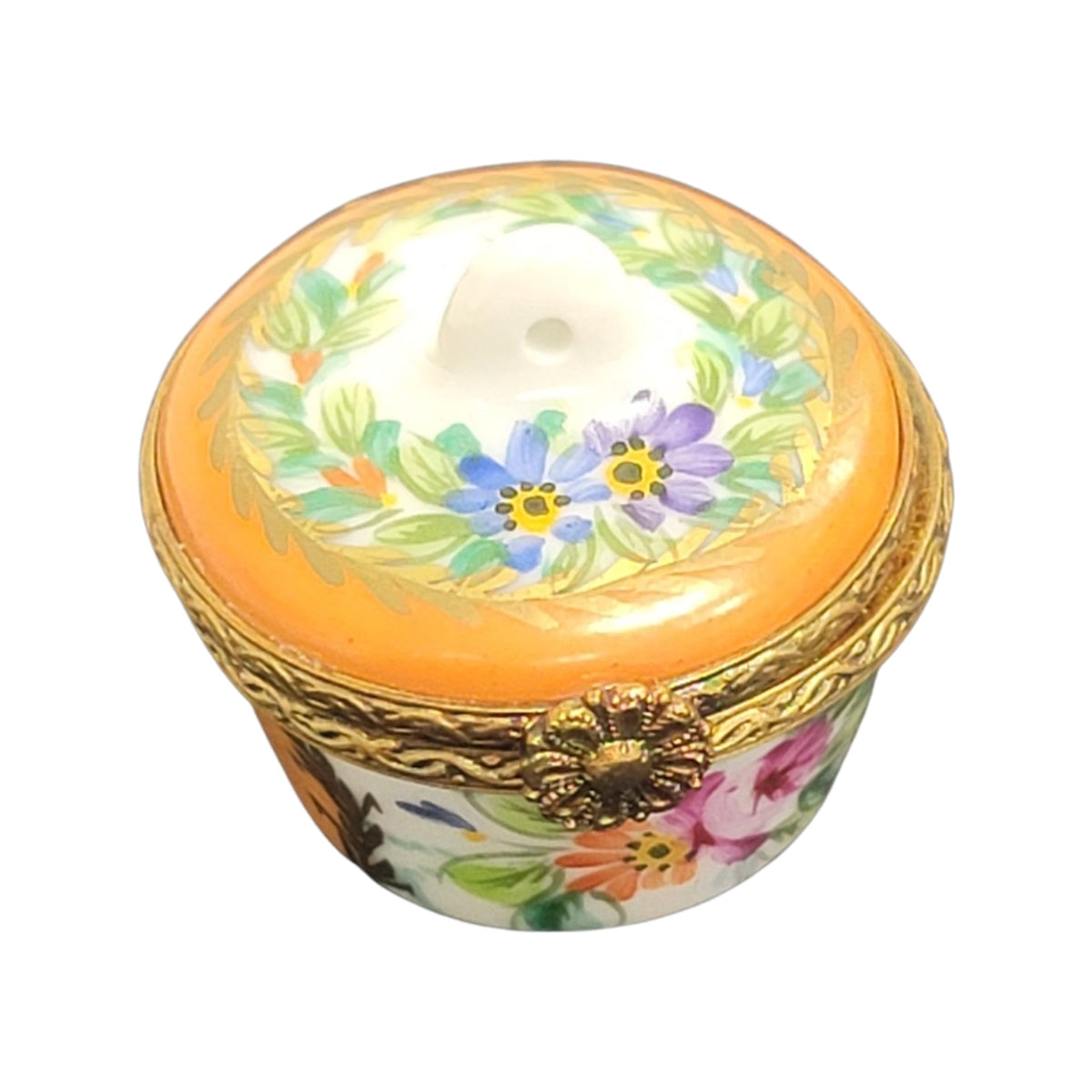 Orange Crown Top Limoges Porcelain Box Gift, view 7