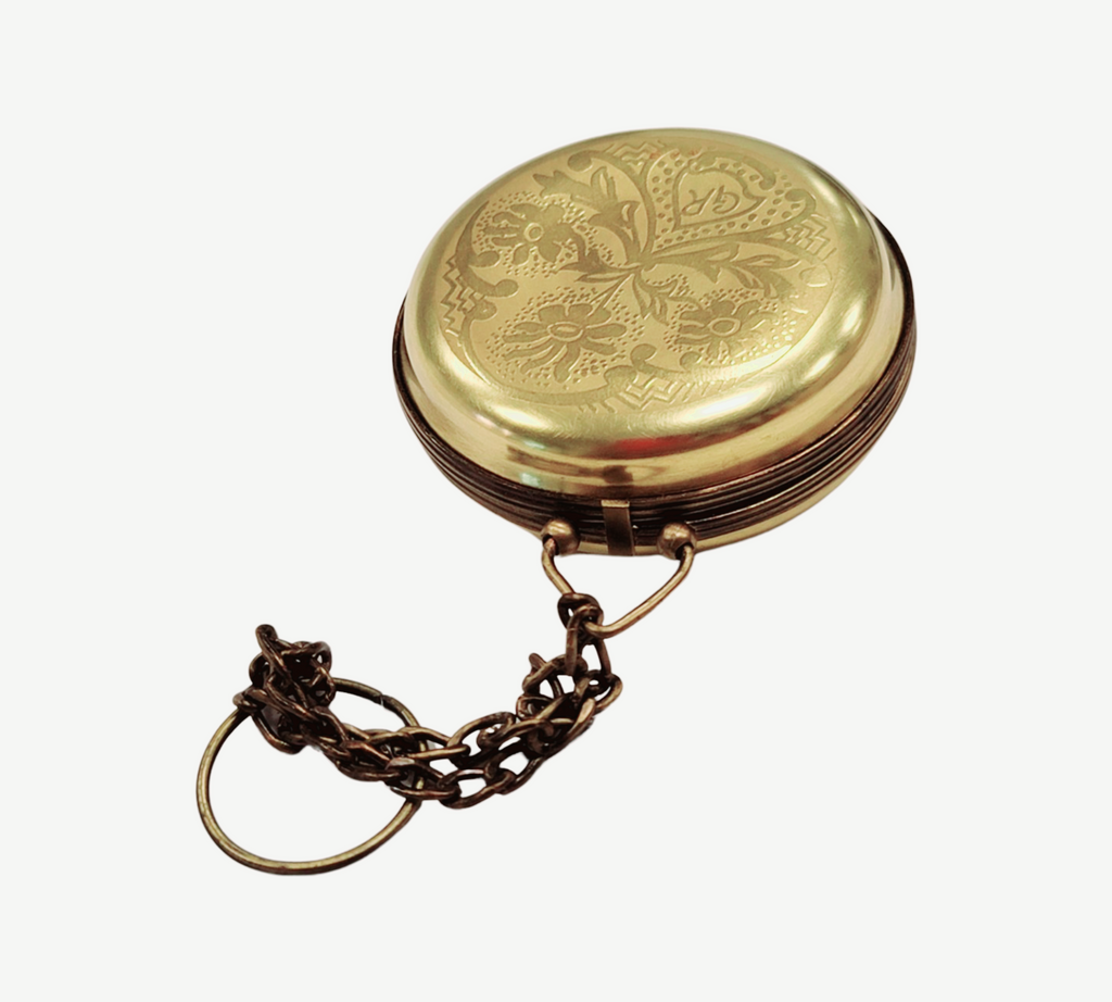 High End Gold Pocket Porcelain Watch Limoges, view 2