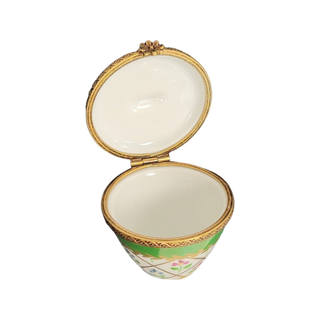 Green Crown Top Limoges Porcelain Box Limoges, view 4