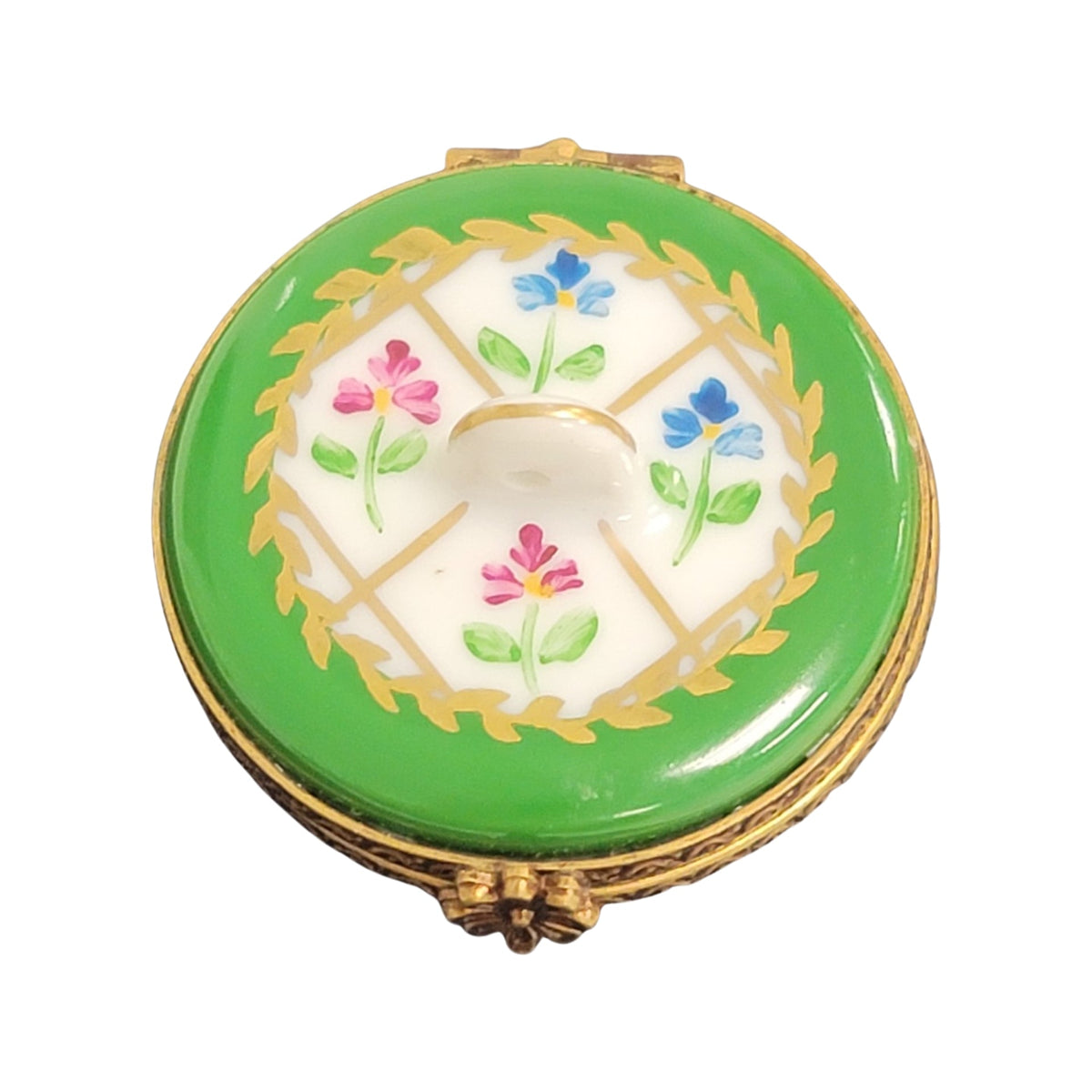 Green Crown Top Limoges Porcelain Box Limoges, view 5