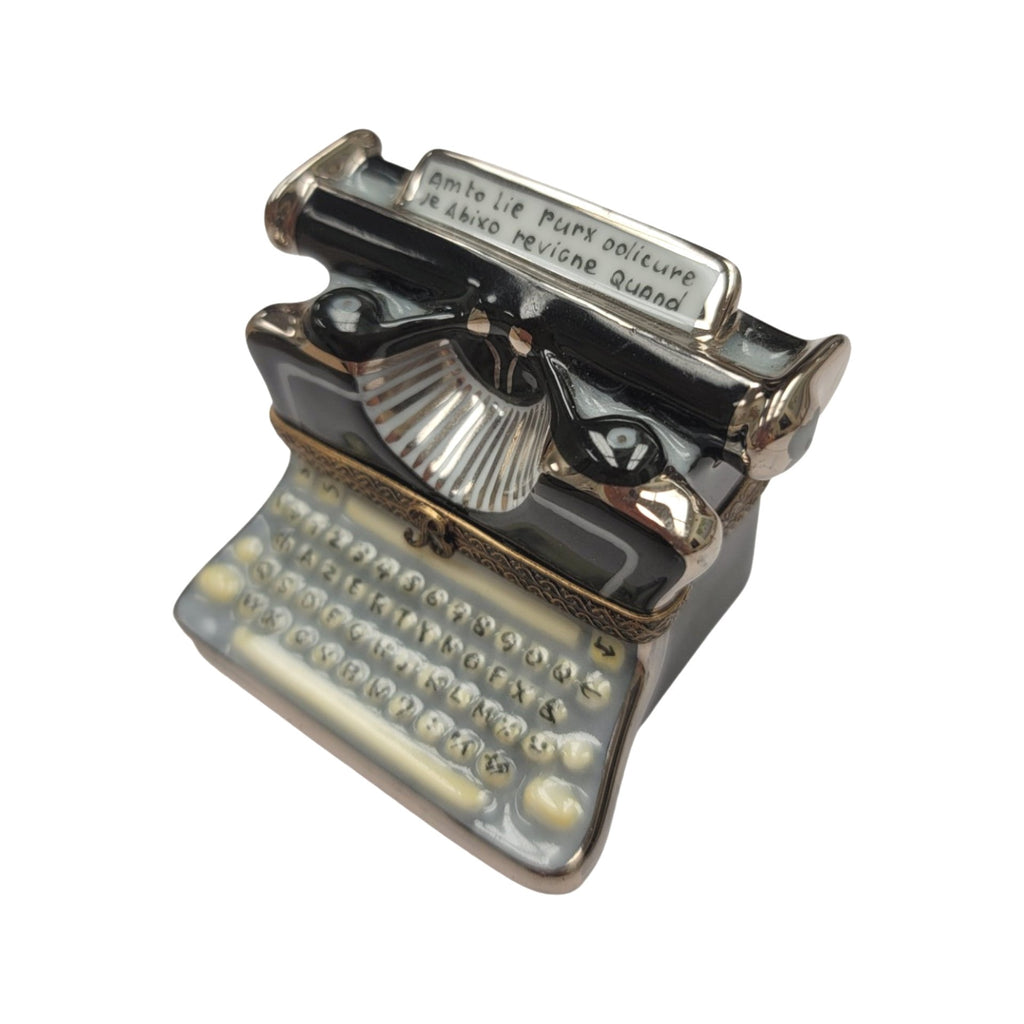Antique Black Typewriter Limoges Box, view 5