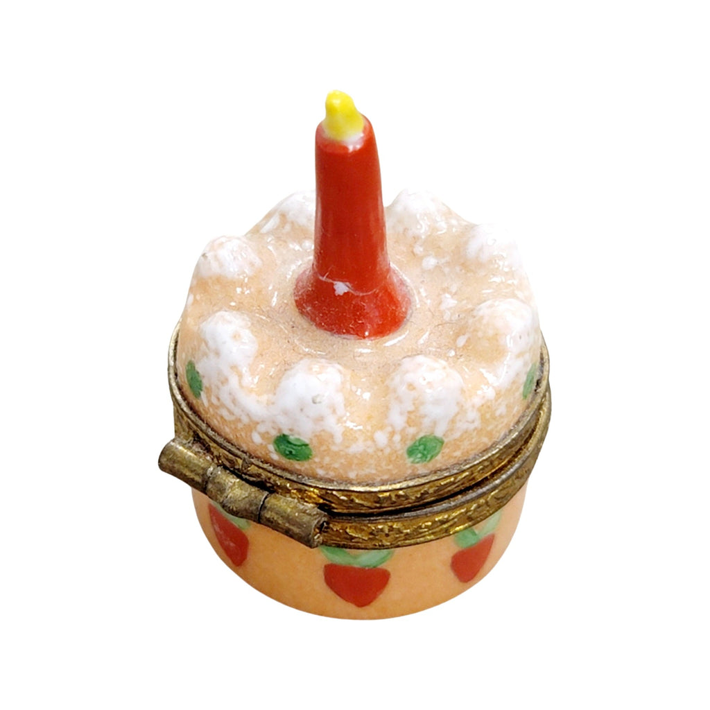 The painter's artistry shows on this Small Cake Candle Limoges porcelain