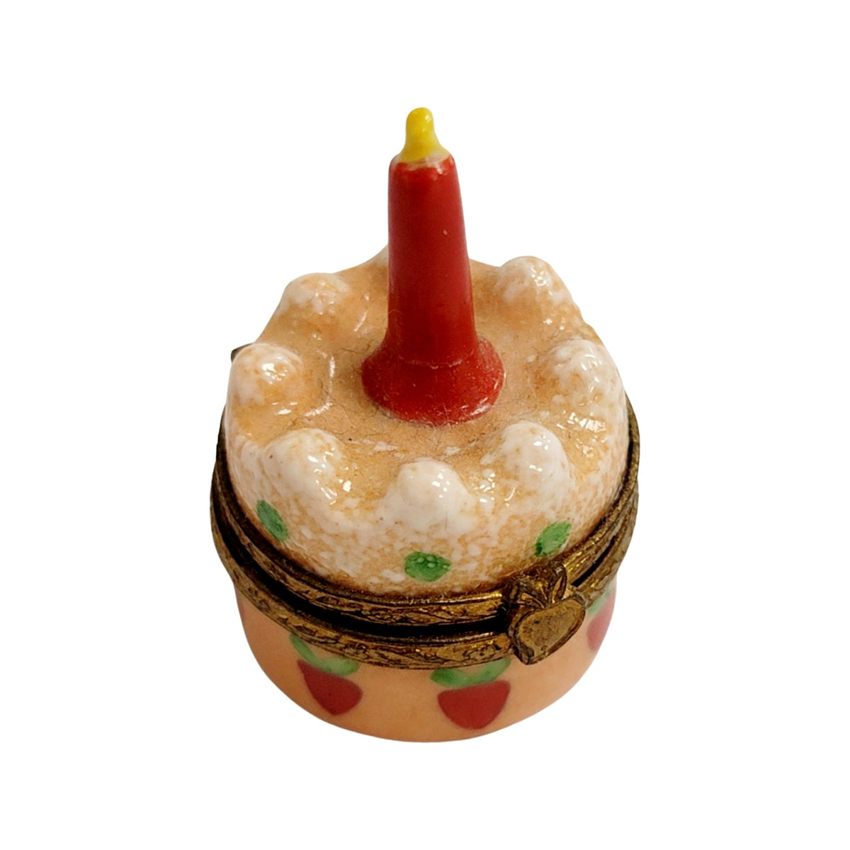Treasured French collectible: Small Cake Candle Limoges porcelain, painted by hand
