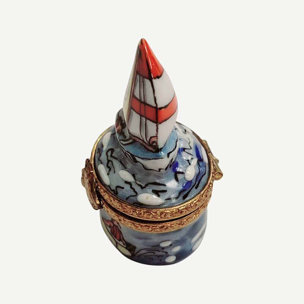 Smaller Sailboat Limoges Box for Nautical Collectors, view 5