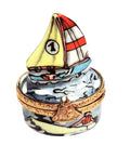 Smaller Sailboat Limoges Box for Nautical Collectors, a hand-painted Limoges porcelain gift
