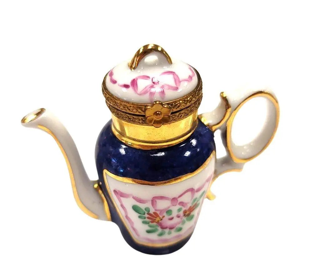 Vintage French Teapot Limoges Box Figurine Gift Set, view 3