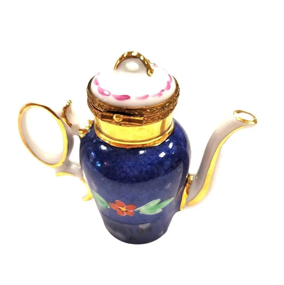 Vintage French Teapot Limoges Box Figurine Gift Set, view 4