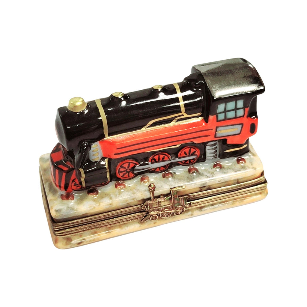 Train Locomotive Limoges Box Figurine, a hand-painted Limoges porcelain gift