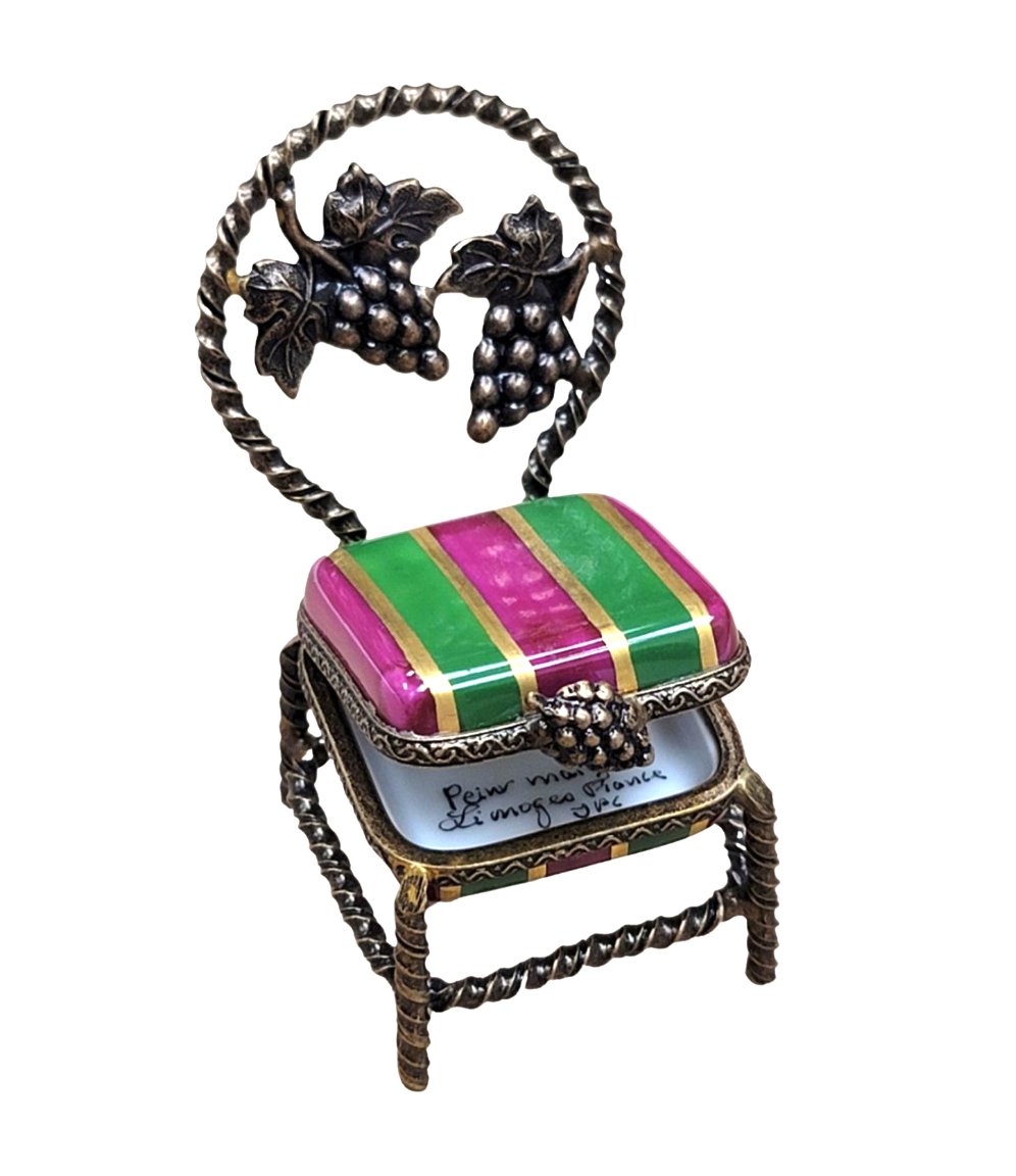 Vanity Antique Chair Limoges Box Figurine, view 2