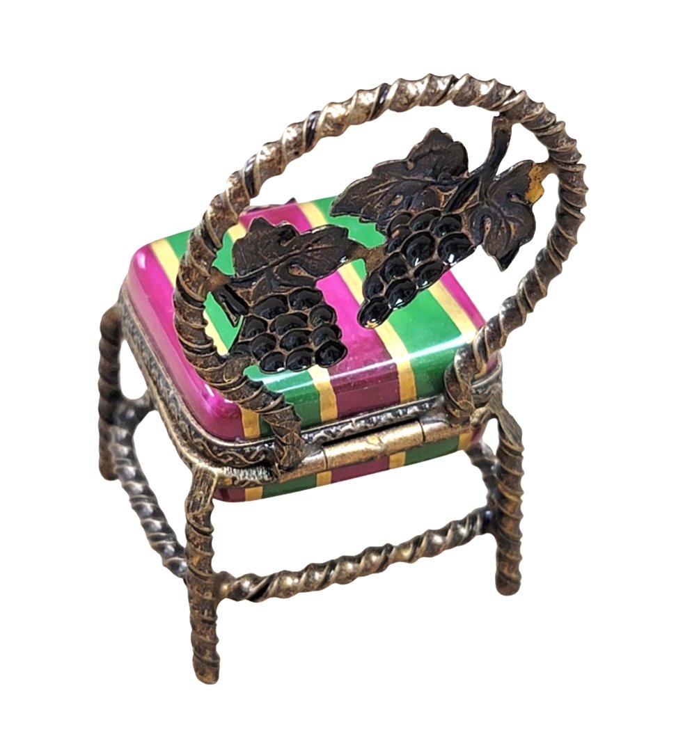 Vanity Antique Chair Limoges Box Figurine, view 5