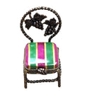 Vanity Antique Chair Limoges Box Figurine, a hand-painted Limoges porcelain gift